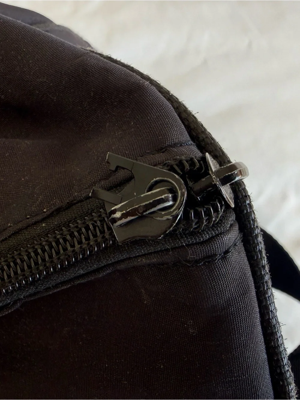 CHANEL Black Canvas Duffel Bag with White CC Logo